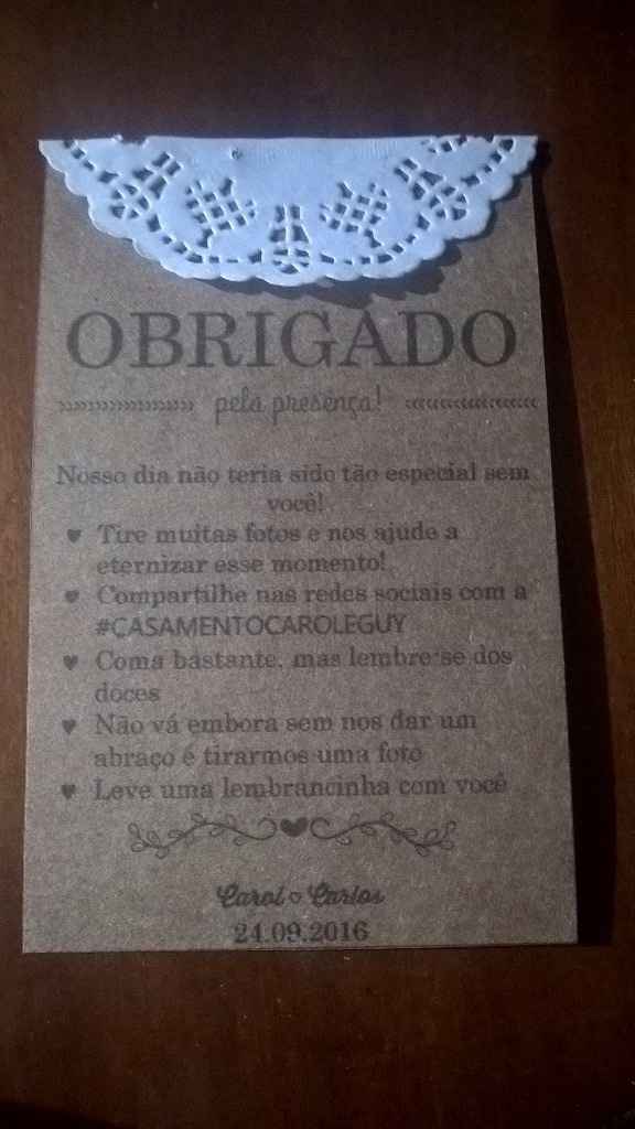 60 dias - Cartão agradecimento - Casamento Carol e Carlos