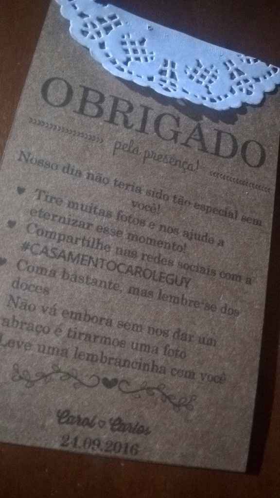 60 dias - Cartão agradecimento - Casamento Carol e Carlos