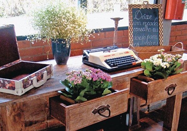 Inspira&ccedil;&atilde;o - M&aacute;quina de escrever na decora&ccedil;&atilde;o