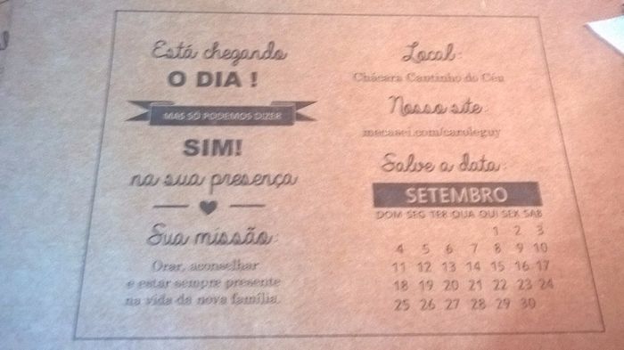 Arte convite dos padrinhos - parte 2 - Casamento Carol e Carlos