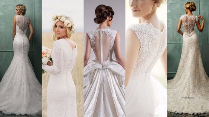Inspire-se vestido de noiva com detalhe nas costas