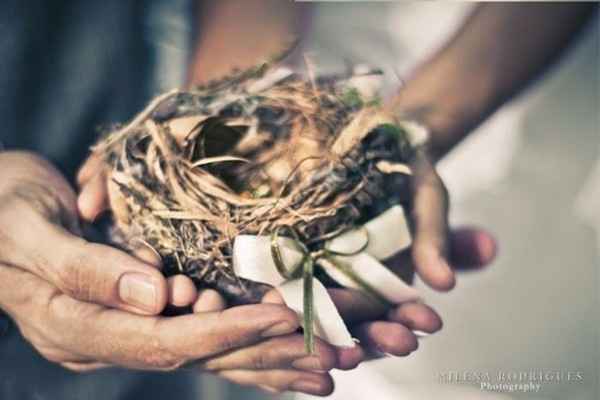 Porta alianças ninho