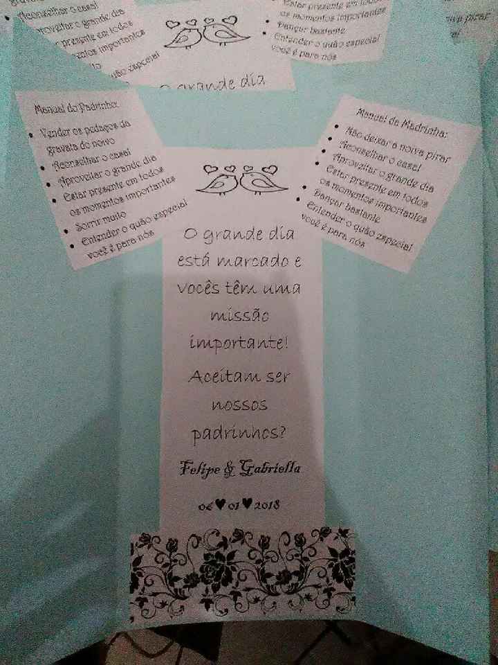 Convite dos padrinhos- meu diy - 2