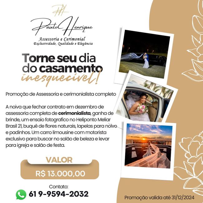 Promoção de assessoia e cerimonail completa