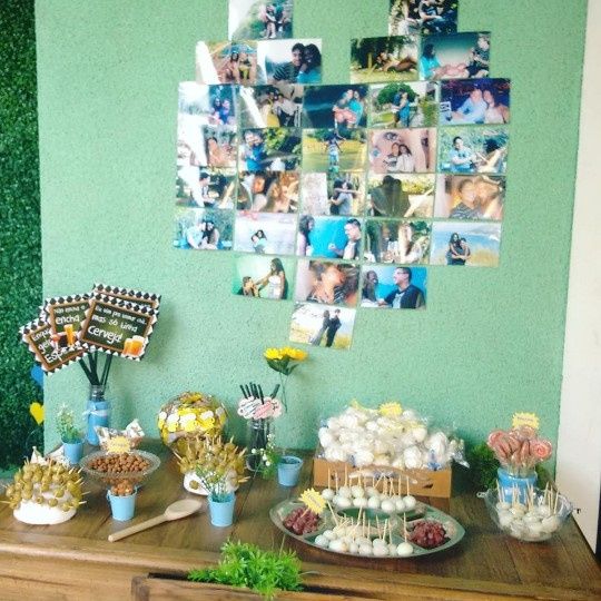Nossa mesa de petiscos e Coração de fotos!