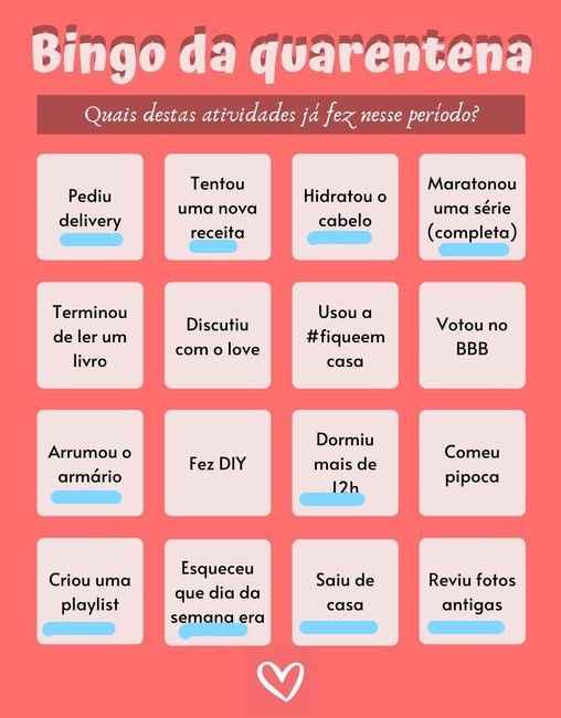 Bingo da quarentena: quem se atreve? #NoivasEmCasa - 1
