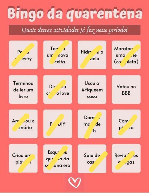 Bingo da quarentena: quem se atreve? #NoivasEmCasa 21