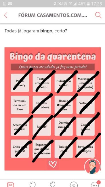 Bingo da quarentena: quem se atreve? #NoivasEmCasa 16