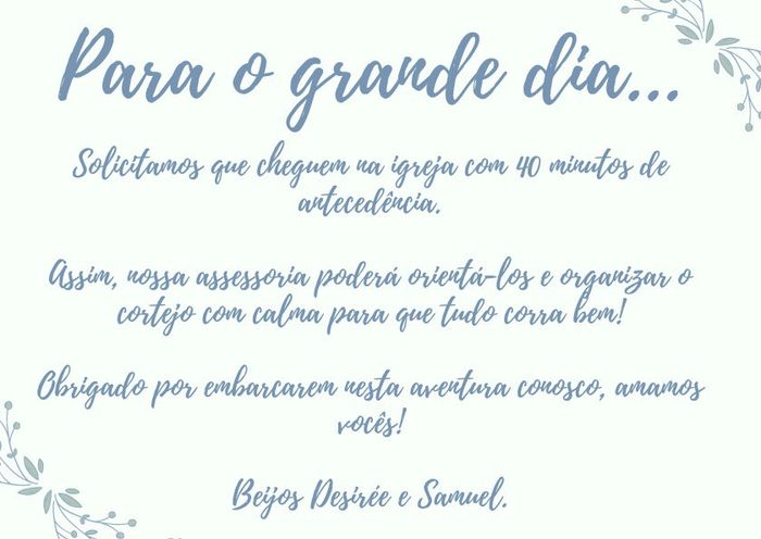Para o grande dia...