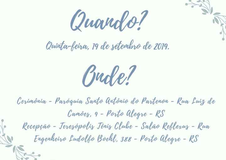 Quando e onde?