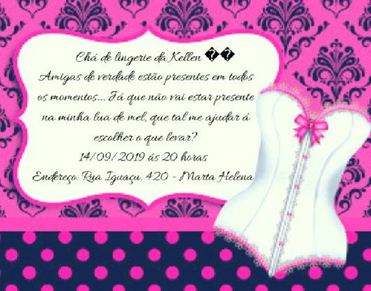 Convites chá bar e chá de lingerie 2