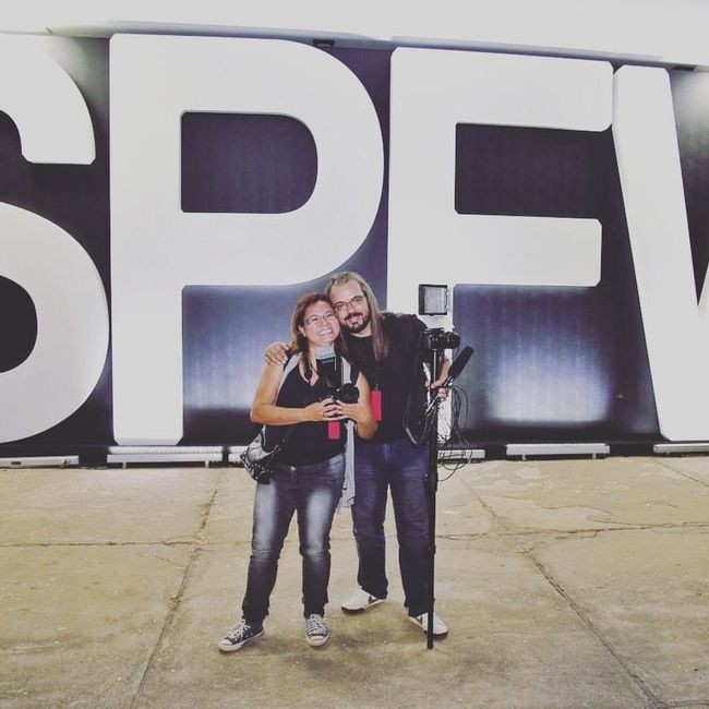 Edu e Cintia da Amar Studio em uma das Edições SPFW