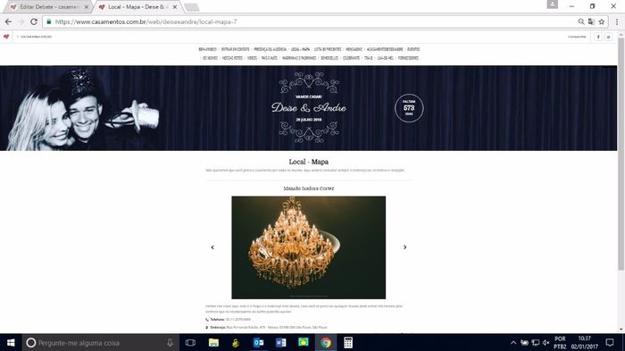 Site Casamento Deise e Andre