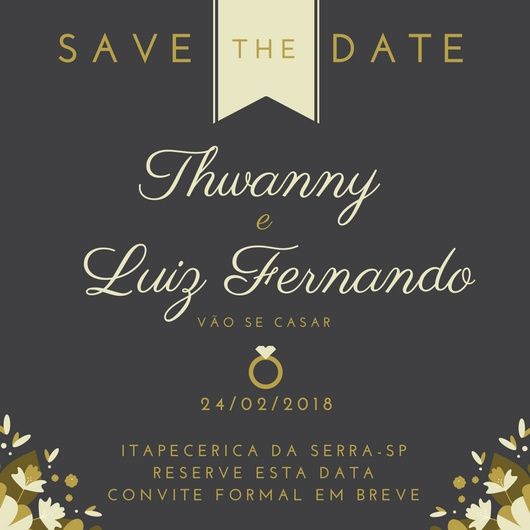 Canva: Convite Dos Padrinhos E Save The Date