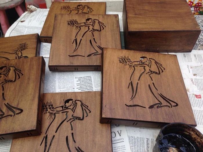 Caixa padrinhos mdf- diy - 2