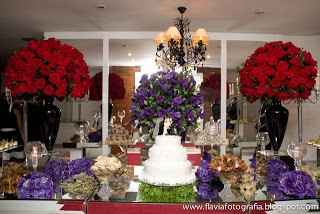 Decoração Vermelho e Roxo