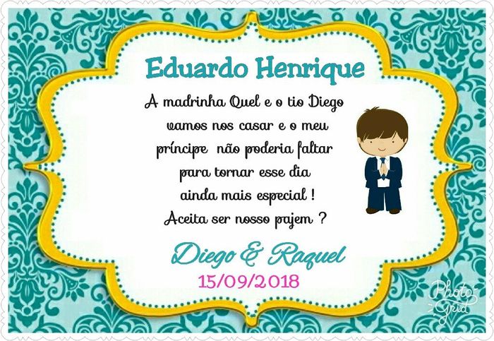  Meninas ,  gostaria de dividir  com vocês  os convites dos meus pajens  e damas 💖 - 3