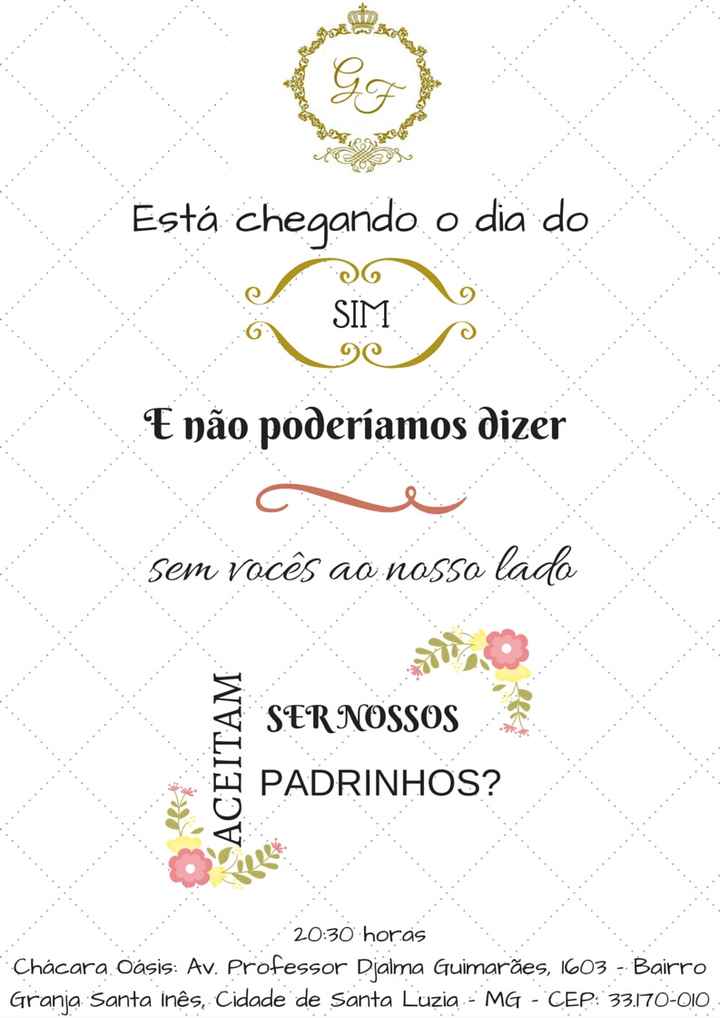 Convite padrinhos