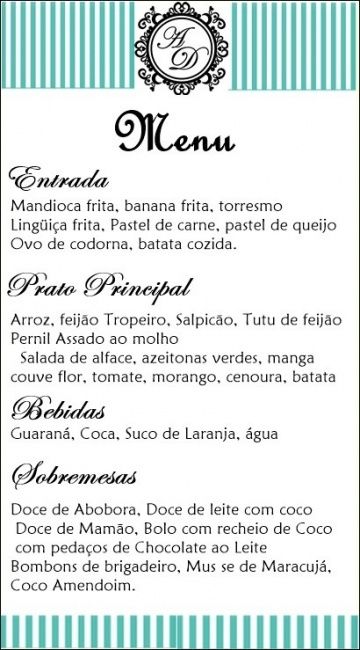 cardapio pronto