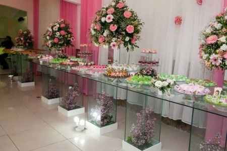 Mesa de Doces Verde e Rosa