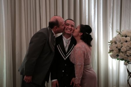 sogro, noivo e sogra
