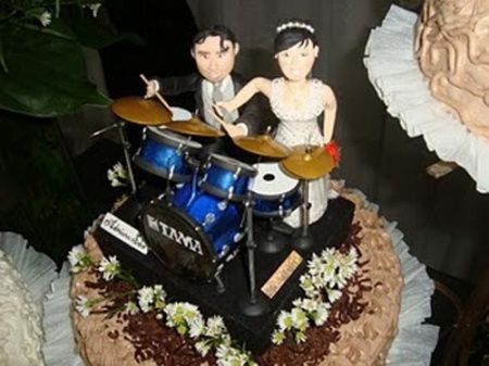 Topo de bolo baterista