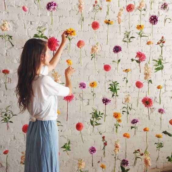 Inspiração de cortina de flores