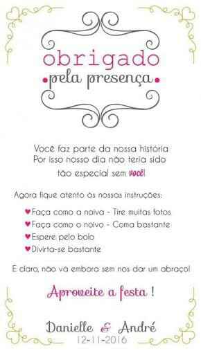 Menu e cartão de agradecimento editável  - 2