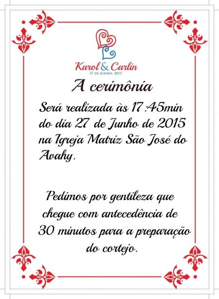 Manual dos padrinhos cerimônia