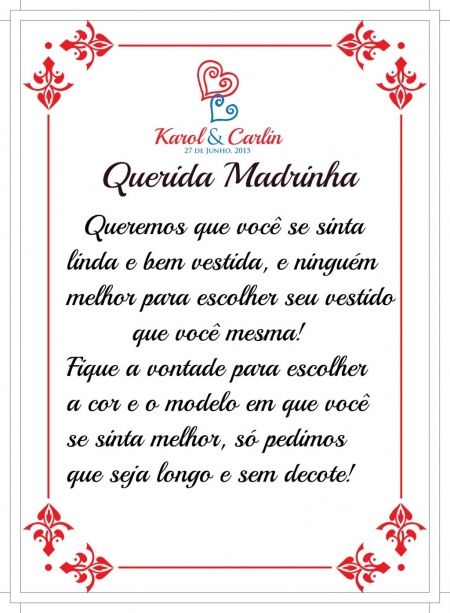Manual dos padrinhos madrinha