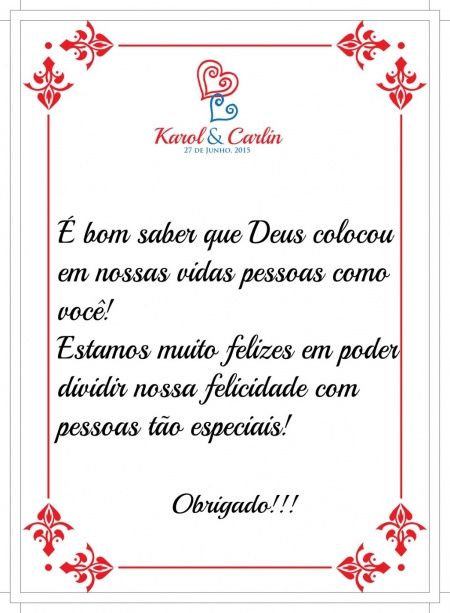 Manual dos padrinhos agradecimento