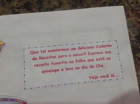 convite chá de panela