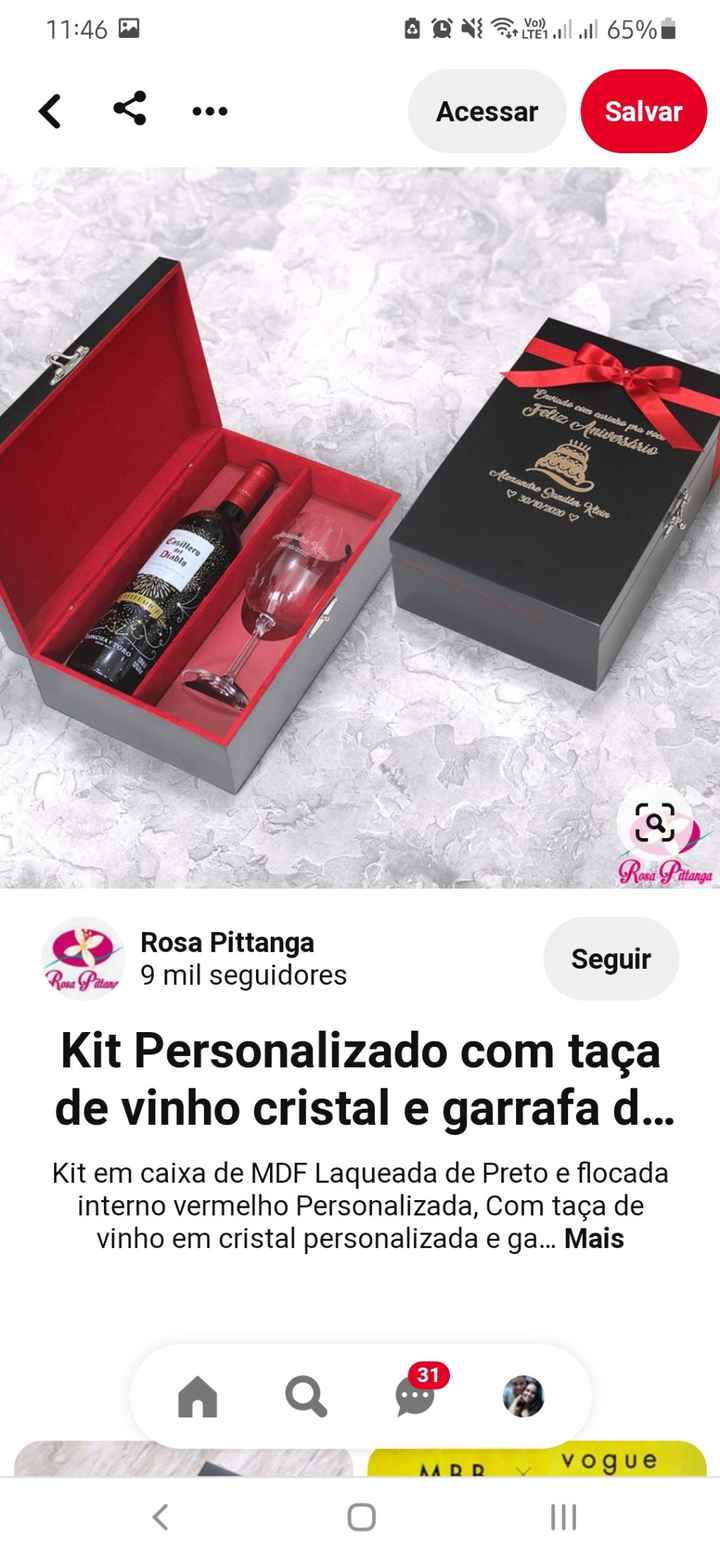 Cor da caixa presente / Padrinhos - 2