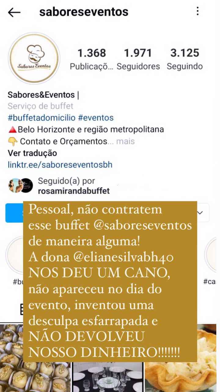 Não contratem o Serviço do buffet ''sabores Eventos'', São golpistas - 3