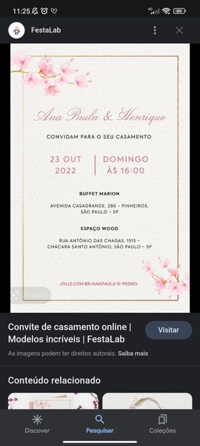 Convite de Casamento sem o Nome dos Pais 2