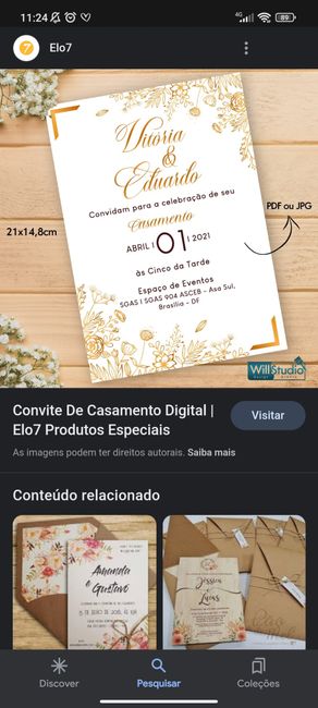 Convite de Casamento sem o Nome dos Pais 4