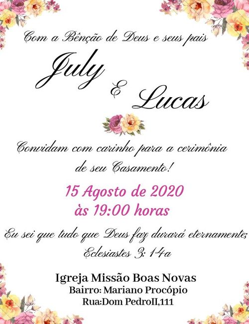 Convite de Casamento: Qual nome deve vim primeiro? - 2