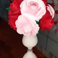 Vaso de flor de garrafa pet e flores de papel... 😍😍💕💕 - 2