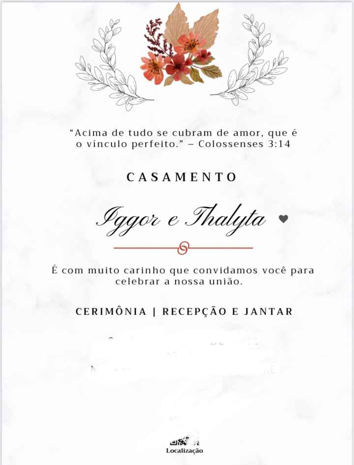 Me arrisquei fazendo meu próprio convite - 1