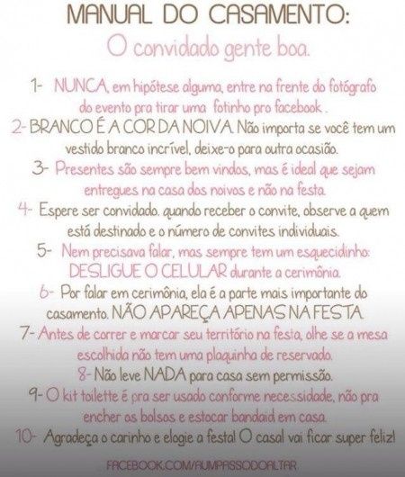 TODOS OS CONVIDADOS PRECISAM SABER DISSO!