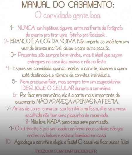 TODOS OS CONVIDADOS PRECISAM SABER DISSO!