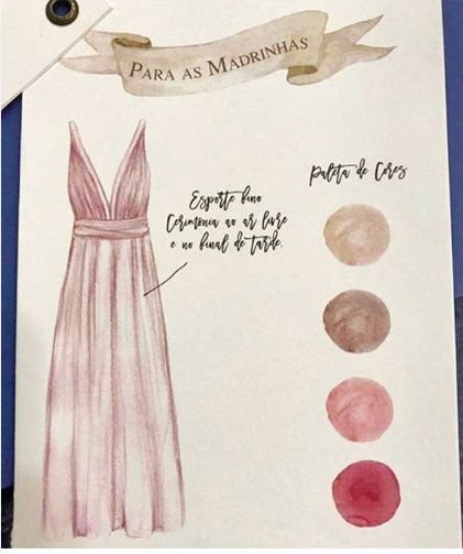 Paleta cores madrinhas 