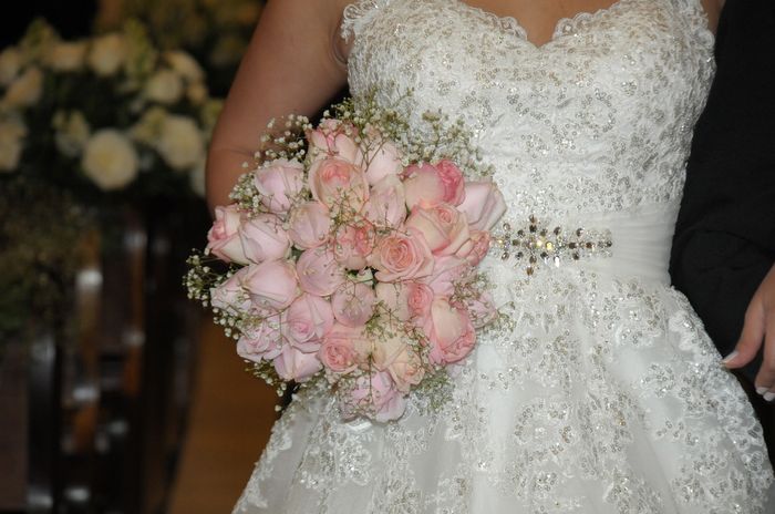 Detalhe do Vestido e Buquê