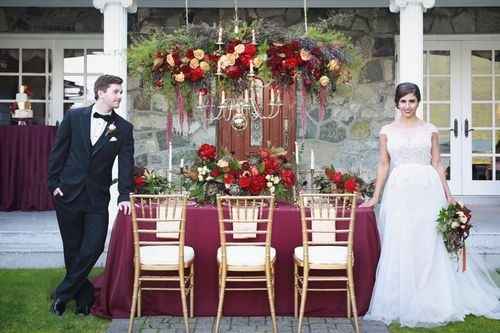 casamento vermelho e dourado