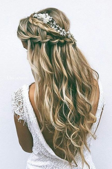 Penteado solto com trança 