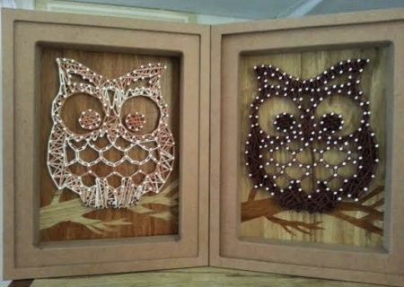 Decoração com linhas e pregos