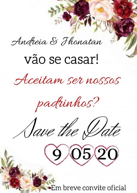 Save the date padrinhos (pré convite) 9