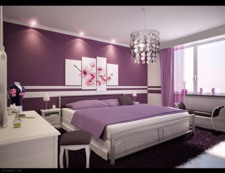 Quarto de casal lilás