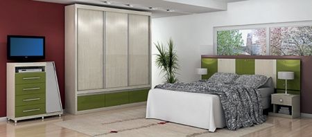 Quarto de casal verde oliva