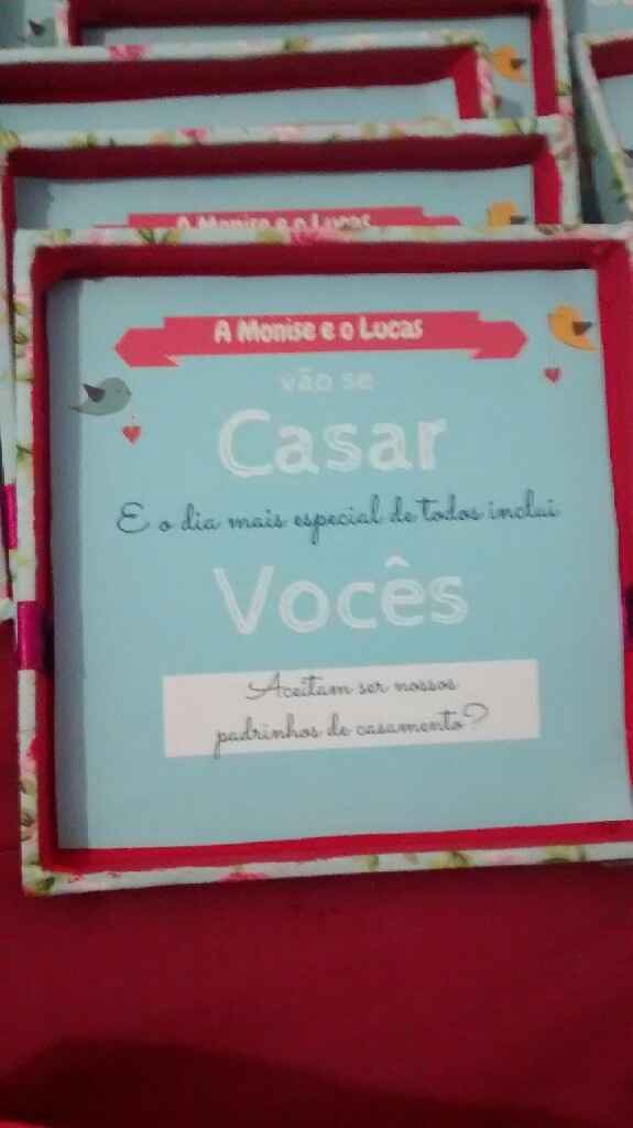 Diy convite dos padrinhos  em caixinha - 4